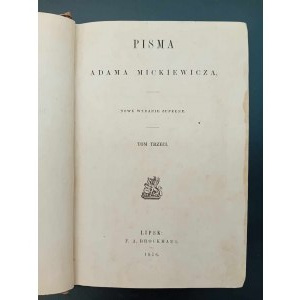 Adam Mickiewicz Dziady I-IV Volume III Leipzig 1876