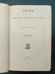 Adam Mickiewicz Dziady I-IV III. díl Lipsko 1876