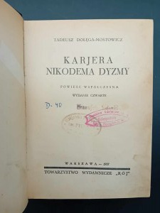 Carriera di Tadeusz Dołęga-Mostowicz Nikodem Dyzma Edizione IV
