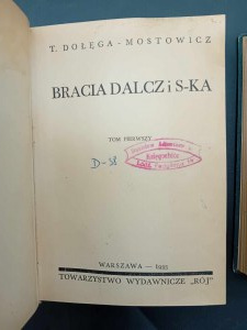 Tadeusz Dołęga-Mostowicz Bracia Dalcz i S-ka Tom I-II I wydanie