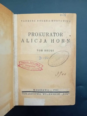 T. Dołęga Mostowicz Procuratore Alicja Horn Volume I-II