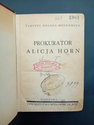 T. Dołęga Mostowicz Procureur Alicja Horn Volume I-II