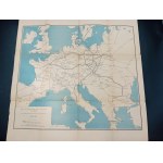 Mapa schematyczna sieci kolejowej w Europie 1952 / Mapa schematyczna sieci PKP