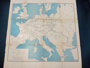 Schematická mapa železniční sítě v Evropě 1952 / Schematická mapa sítě PKP