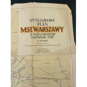 Podrobný plán M.St. Varšava s najnovšími názvami ulíc Varsaviana