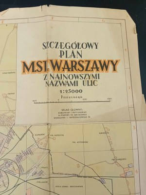 Podrobný plán M.St. Varšava s najnovšími názvami ulíc Varsaviana