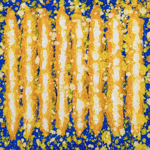 Leon Tarasewicz, Abstrakcja niebiesko-żółta, 2019