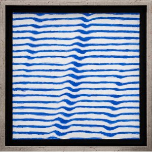 Leon Tarasewicz, modrá a biela abstrakcia, 2010