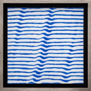 Leon Tarasewicz, modrá a biela abstrakcia, 2010
