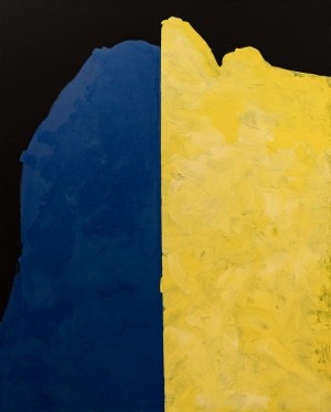 Norman Leto, Abstraction (bleu et jaune), 2022