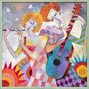 Jan Bonawentura Ostrowski, Musicians with lute and flute, 2024