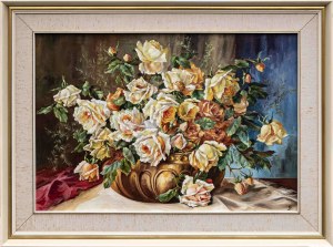 Artiste non reconnu, Bouquet de roses thé, 20e siècle.