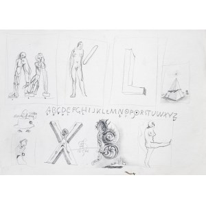 Franciszek Starowieyski, Croquis avec lettres, 1980