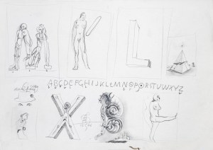 Franciszek Starowieyski, Sketches with letters, 1980