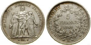 France, 5 francs, 1849 A, Paris