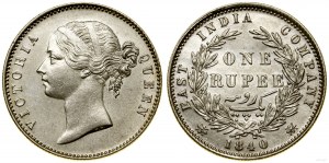 India, 1 rupee, 1840