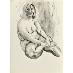 Ludwik MACIĄG (1920-2007), Akt kobiety siedzącej z założoną nogą na nogę