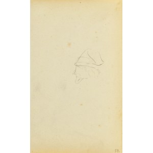 Jacek MALCZEWSKI (1854-1929), Outline of a male profile in a cap