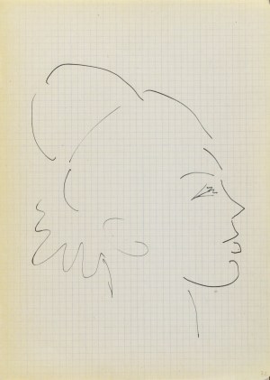Jerzy PANEK (1918-2001), Głowa dziewczyny ukazana z prawego profilu, 1964