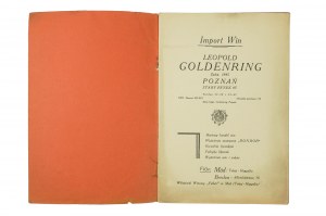 LEOPOLD GOLDENRING Poznań , vini e liquori , Listino prezzi 1935