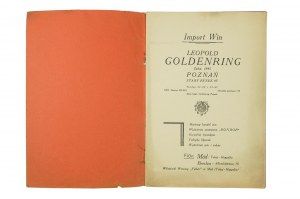 LEOPOLD GOLDENRING Poznań , vins et spiritueux , 1935 LISTE DE PRIX