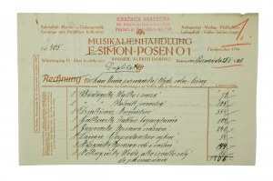 KSIĄŻNICA NARODOWA M. Niemierkiewicz duplicate bill for the University of Poznan 25.V.1921.
