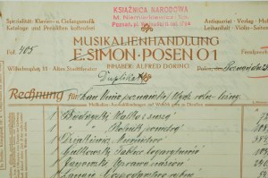 KSIĄŻNICA NARODOWA M. Niemierkiewicz duplikat rachunku dla Uniwersytetu Poznańskiego 25.V.1921r.