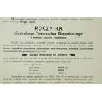 Ziemianin ROCZNIK Centralnego Towarzystwa Gospodarczego w Wielkim Księstwie Poznańskiem, druk zamówienia na reklamę w tym wydawnictwie, 7 sierpnia 1913r.