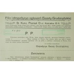 Gazeta Grudziądzka druk zamówienia ogłoszenia w tygodniku datowany 7.8.1913r.