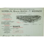 NORBLIN , Bracia Buch i T. Werner , rachunek z panoramą fabryki w Warszawie , datowany 30 września 1926r.