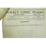 IGNACY LINKE Furniture Warehouse Poznań Piekary 22/23, set: bill, delivery receipt, payment receipt, dated November-December 1926.