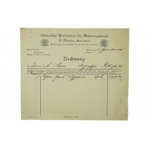 Fabryka mebli Ostdeutsche Werkstätten für Wohnungskunst O. Dümke, Möbelfabrik Posen, RACHUNEK z 12 listopada 1919r.
