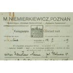 M. NIEMIERKIEWICZ Poznań Księgarnia Skład nut , RACHUNEK z 15.VI.1919r.