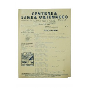 Centrala Szkła Okiennego Hurtownia szkła, luster, listew i obrazów JAN JÓŹWIAK Poznań 25 maja 1937r.
