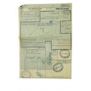 PKP waybill for delivery from Poznañ Tama Garbarska to Puszczyk 2 crates with glass sheets, dated 26.V.1937.