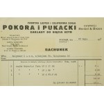 POKORA i PUKACKI Fabryka luster i szlifiernia szkła, zakłady do gięcia szyb RACHUNEK z dnia 28.V.1937r.