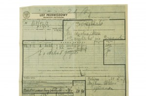 PKP waybill from Połajewo railroad station to Puszczykówko station for transport of bales, dated 24.VI.1937.