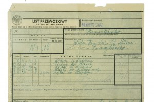 Nákladný list PKP zo stanice Bojanowo Stare do stanice Puszczykówko na prepravu dverí, líšt a stĺpikov z 20.V.1938.