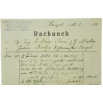 JULIUS BENTZIN Stolarnia budowli i mebli z napędem motorowym, skład trumien Śmigiel, RACHUNEK z dnia 21.VII.1938r.