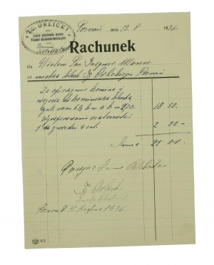 G. ORLICKI Zakład pokryrywania dachów , Poznań 13.VIII.1936r.