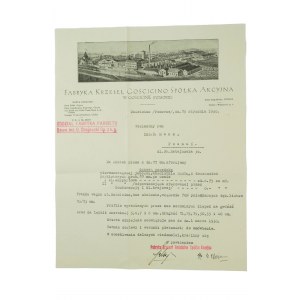Fabryka krzeseł Gościcino Spółka Akcyjna w Gościcinie (Pomorze), KORESPONDENCJA datowana 25 stycznia 1938r.
