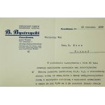 Zjednoczone Fabryki Przeróbki Drzewa B. BYSTRZYCKI Orzechowo, KORESPONDENCJA z dnia 25 stycznia 1938r.