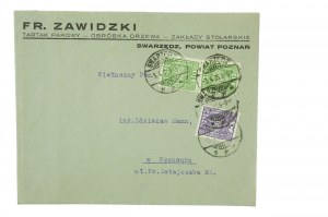 Fr. ZAWIDZKI Závod na spracovanie dreva na parnej píle SWARZĘDZ pri Poznani, KORESPONDENCIA z 5. apríla 1935.
