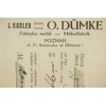 J. KADLER dawn. O. Dünke, Fabryka mebli , KWIT na 2000 marek , stempel Tymczasowej Komisji Uzdrowiskowej w Zakopanem 13.I.1923r.