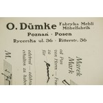O. Dümke Fabryka mebli, Poznań ul. Rycerska 36, KWIT na 575 marek z dnia 29.II.1919r.
