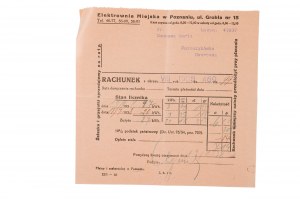 Municipal ELECTRICITY in Poznań ACCOUNT of the period VIII.1938.