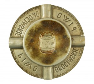 Posacenere pubblicitario per birra OKOCIMSKIE, diametro circa 12,5 cm, RARO