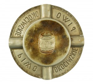 Cendrier publicitaire OKOCIMSKIE BEER, diamètre env. 12,5 cm, RARE