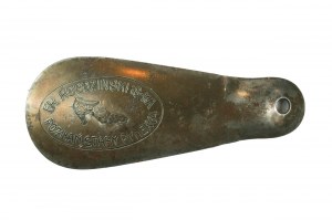 Franciszek Rogozinski & S-ka, Poznań Stary Rynek 64, mini shoe spoon with company advertisement