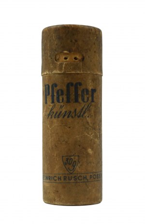 HEINRICH RUSCH Posen Pepper container, cardboard container with company advertisement